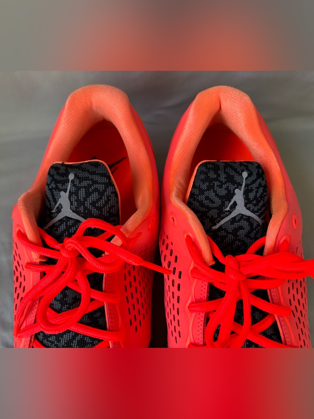 Jordan Men’s Bright Neon Orange Athletic Shoes Size 15 - Picture 7 of 16